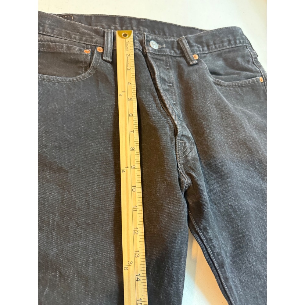 Levis 501 Original Fit Black Straight Leg Jeans‎ Mens W34 L29 Button Fly Denim - Picture 9 of 14